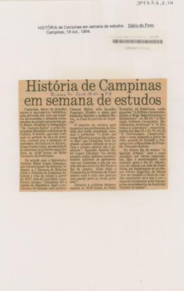 História de Campinas em semana de estudos