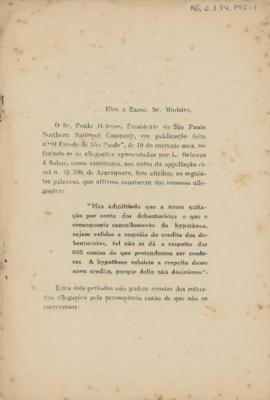 [Defesa no caso da São Paulo Northern Railroad Company]