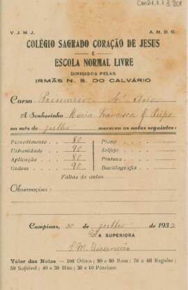 [Coletânea de Boletins escolares]
