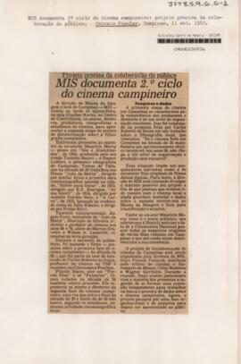 MIS documenta 2.º ciclio do cinema campineiro