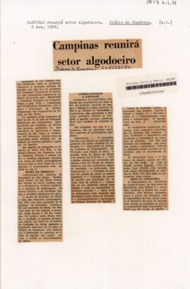 Campinas reunirá setor algodoeiro