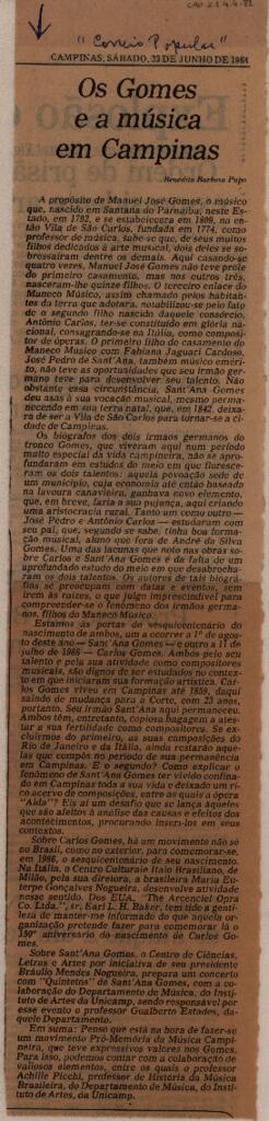 Os Gomes e a música em Campinas