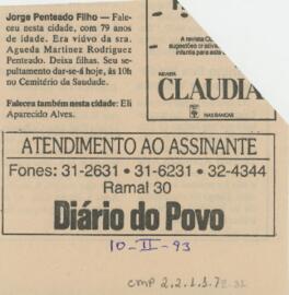 [Nota de falecimento]