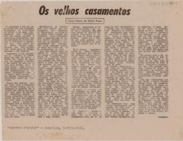 Os velhos casamentos