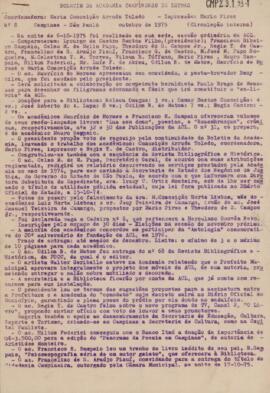 Minuta do Boletim da Academia Campinense de Letras