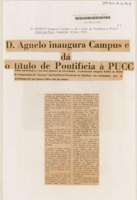 D. Agnelo inaugura Campus e dá o título de Pontifícia à PUCC