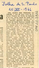 [Obituário de Maria Ana Pereira do Valle]