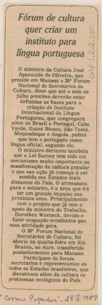 Fórum de cultura quer criar um instituto para língua portuguesa