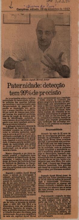 Paternidade: detecçao tem 99% de precisão