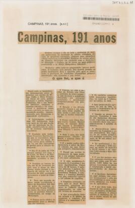 Campinas, 191 anos