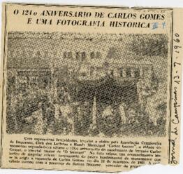 O 124.o aniversario de Carlos Gomes e uma fotografia historica