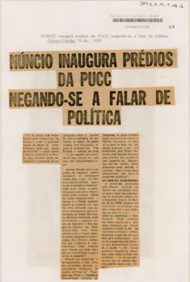 Núncio inaugura prédios da PUCC negando-se a falar de política