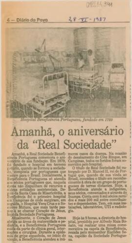 Amanhã, o aniversário da "Real Sociedade"