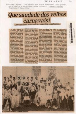 Que saudade dos velhos carnavais! Lança-perfume, muito confete e serpentina, calça branca…