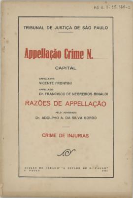 Appellação crime – Tribunal de Justiça de São Paulo