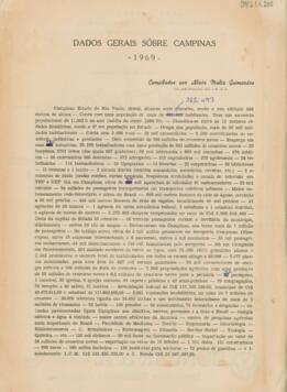 Dados gerais sôbre Campinas