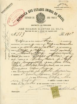 [Certidão de Nascimento]