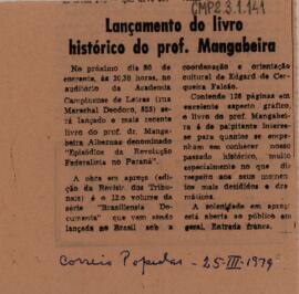 Lançamento do livro histórico do prof. Mangabeira