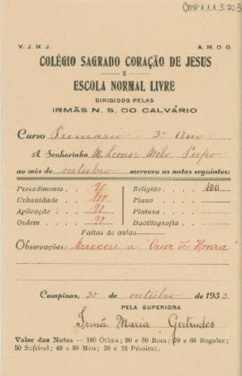 [Coletânea de Boletins escolares]