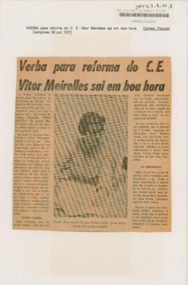 Verba para reforma do C. E. Vitor Meirelles sai em boa hora
