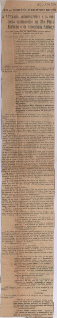 A advocacia administrativa e as ruinosas encampações da São Paulo Northern Railroad Company e da ...