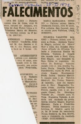 Falecimentos