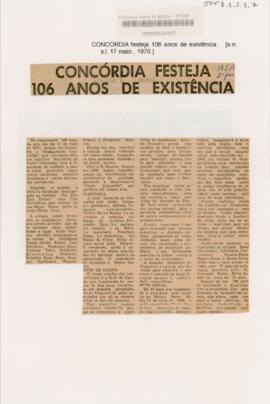 Concórdia festeja 106 anos de existência