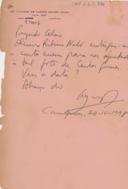 [Carta de encaminhamento]