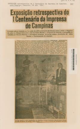 Exposição retrospectiva do I Centenário da Imprensa de Campinas