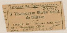 A Viscondessa Olivan acaba de fallecer