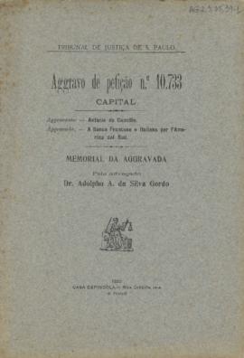 Agravo de petição n.º 10.733