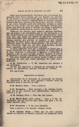 Annaes do Senado – sessão em 25 de dezembro de 1925