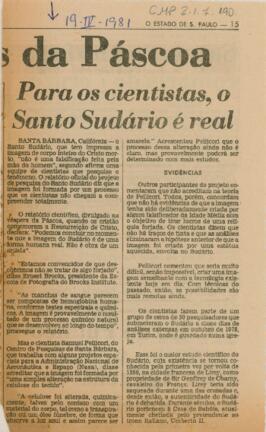 Para os cientistas, o Santo Sudário é real
