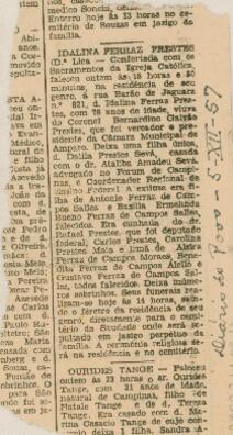 [Nota de falecimento]